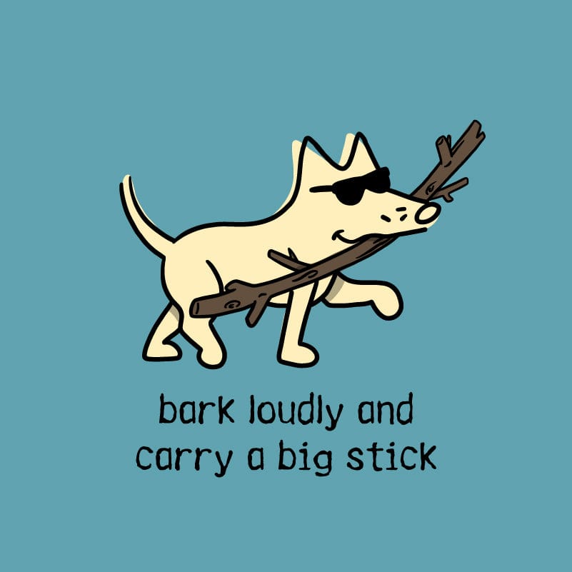 Bark Loudly and Carry a Big Stick - Ladies Curvy V-Neck Tee