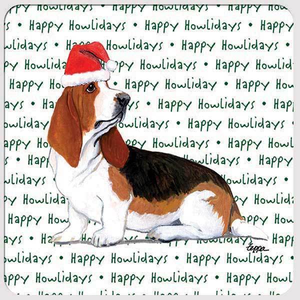 Basset Hound "Happy Howlidays" Coaster