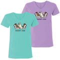 Basset Case - Ladies T-Shirt V-Neck - Teddy the Dog T-Shirts and Gifts