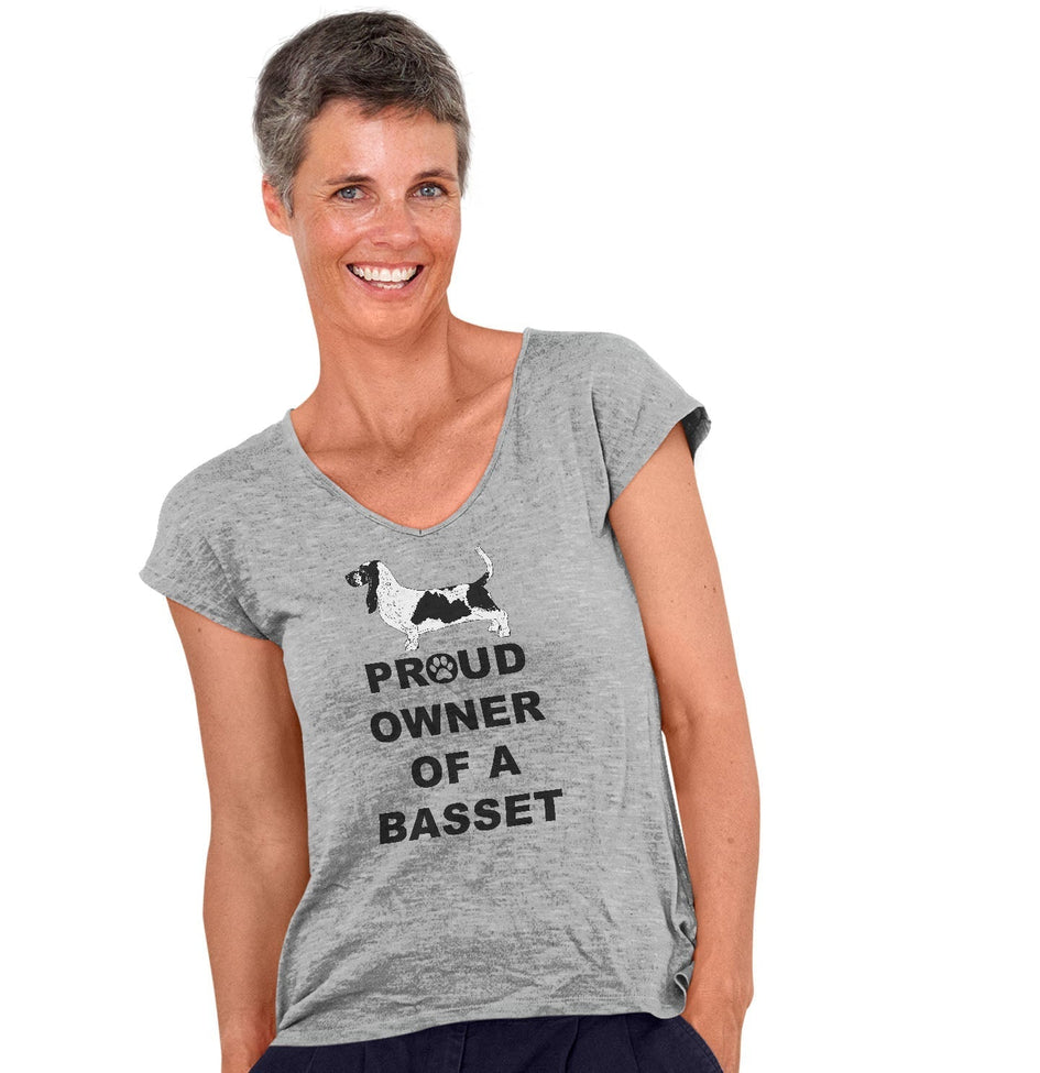 Basset Hound Proud Owner - Women's V-Neck T-Shirt