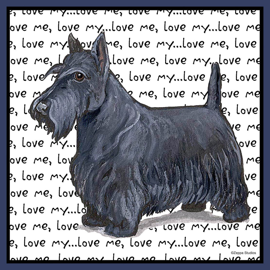 Scottish Terrier Love Text - Adult Unisex Hoodie Sweatshirt