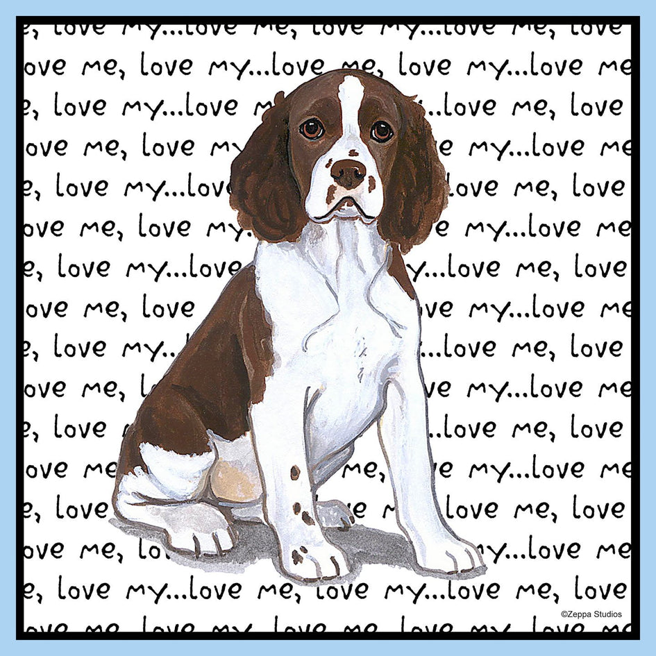 English Springer Spaniel Puppy Love Text - Adult Unisex T-Shirt