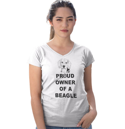 Beagle Proud Owner - Women's V-Neck T-Shirt