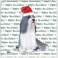 Bearded Collie "Happy Howlidays" Coaster