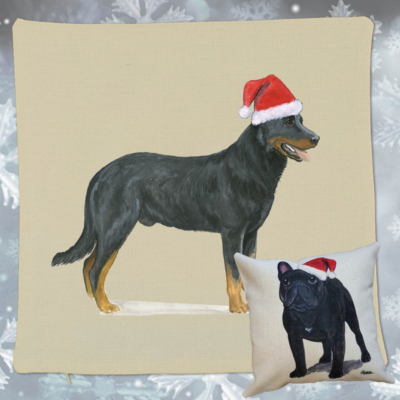 Beauceron Santa Pillow Cover