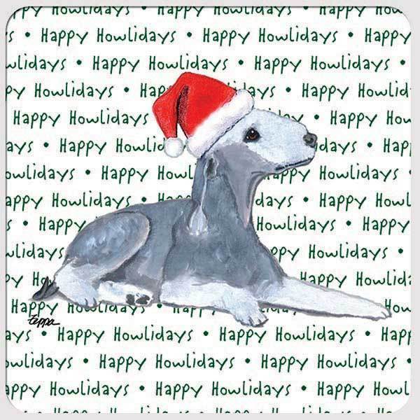 Bedlington Terrier "Happy Howlidays" Coaster