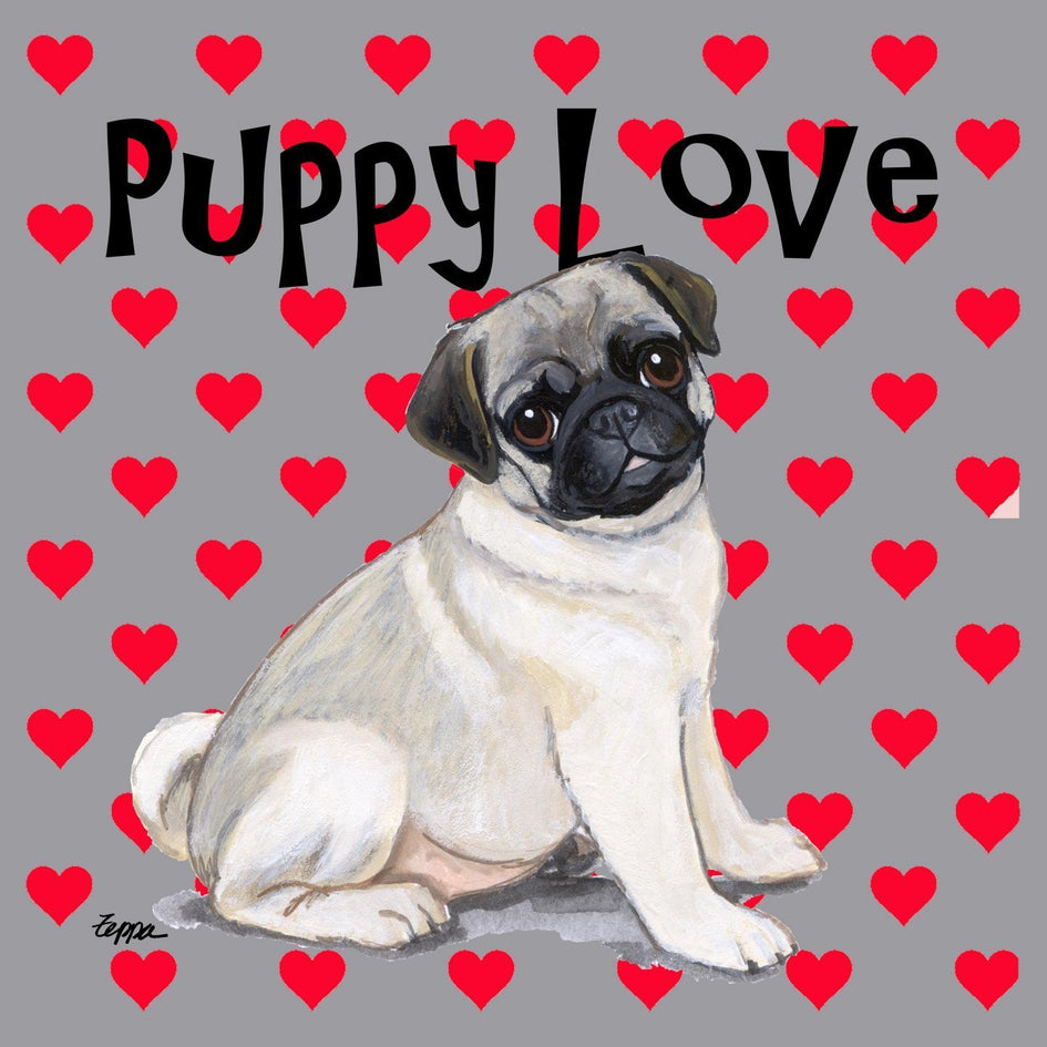 Pug Puppy Love - Adult Unisex Hoodie Sweatshirt