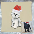 Bichon Frise Santa Pillow Cover