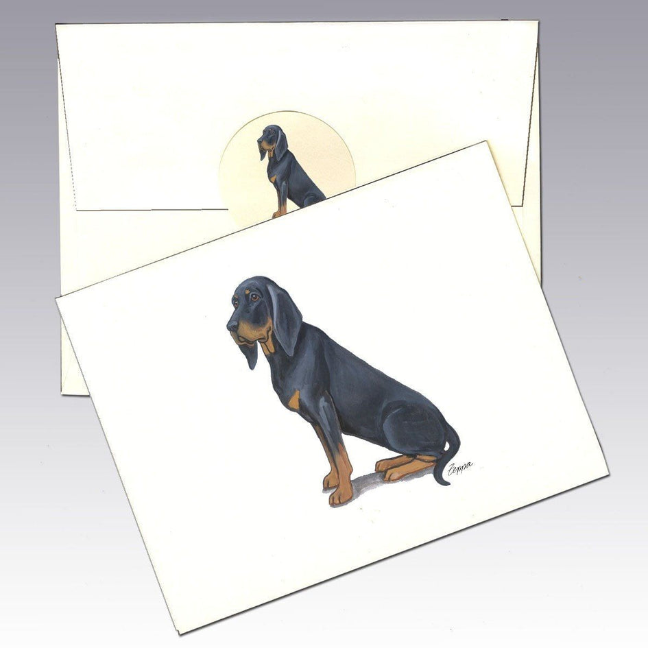 Black and Tan Coonhound Note Cards