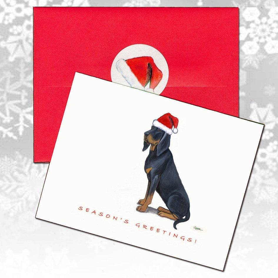 Black and Tan Coonhound Christmas Note Cards
