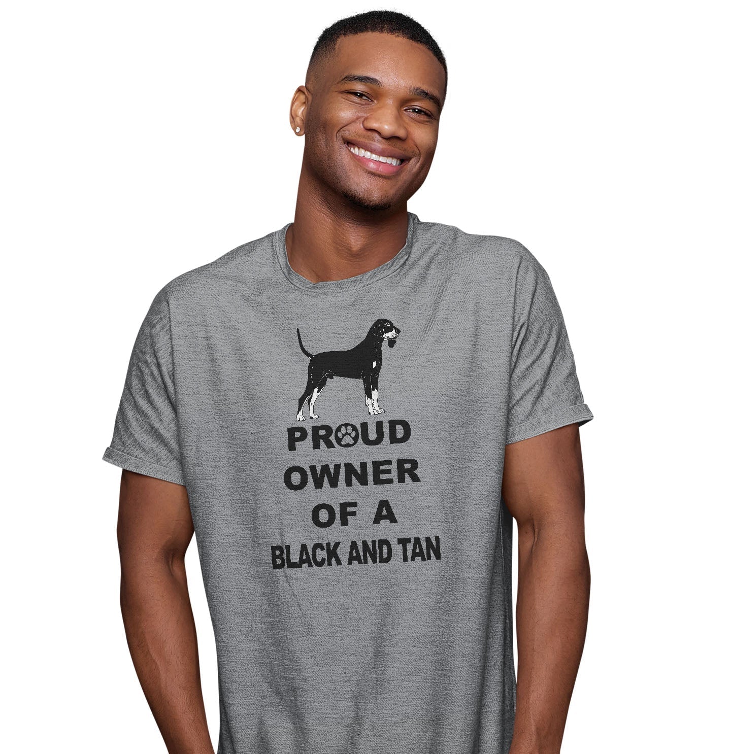 Animal Pride Black and Tan Coonhound Proud Owner Adult Unisex T Shirt X Large Light Blue