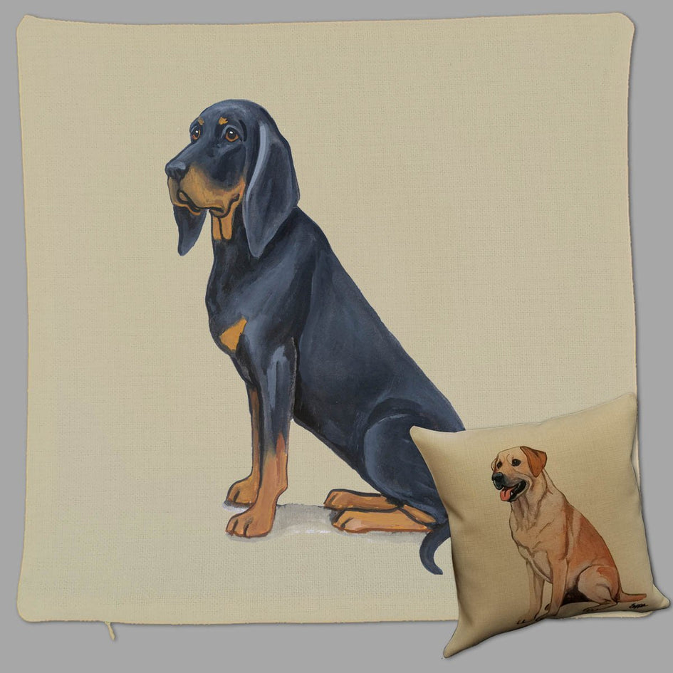 Black and Tan Coonhound Pillow Cover