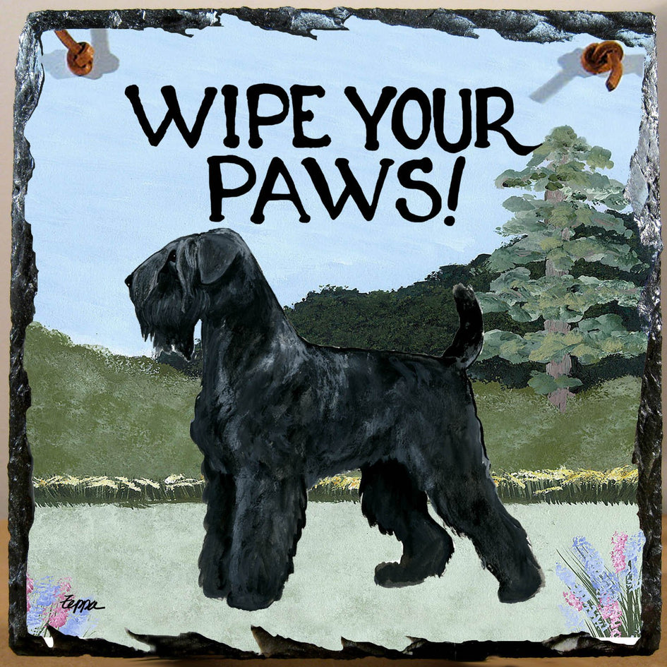 Black Russian Terrier Slate Sign