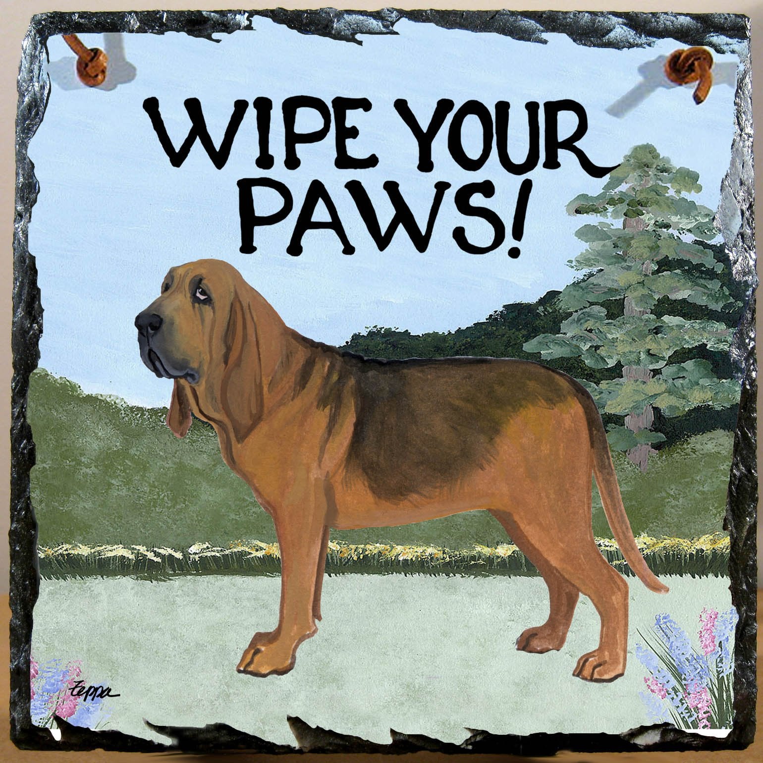直筆サイン入 HOUND DOG「we are the HOUND DOG」 Bloodhound Slate Sign | AKC Shop