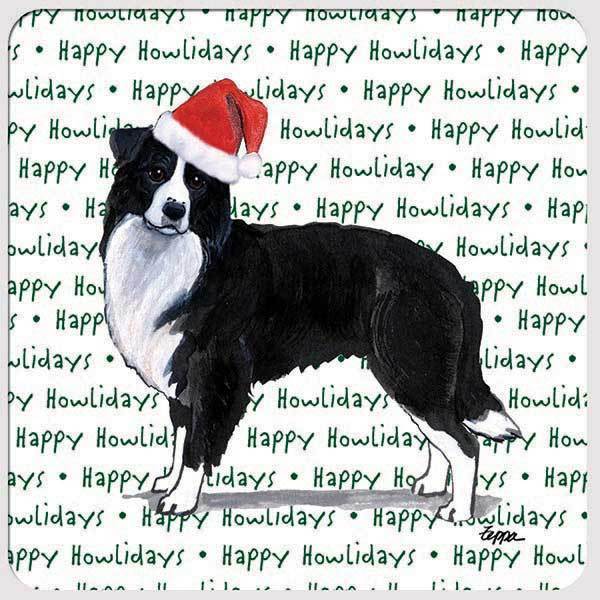 Border Collie "Happy Howlidays" Coaster