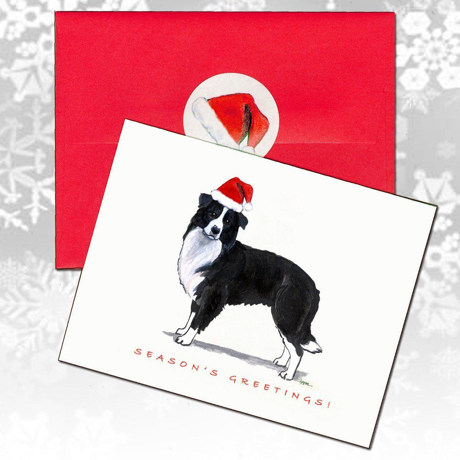 Border Collie Christmas Note Cards
