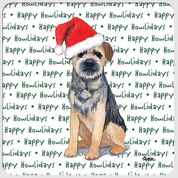 Border Terrier "Happy Howlidays" Coaster