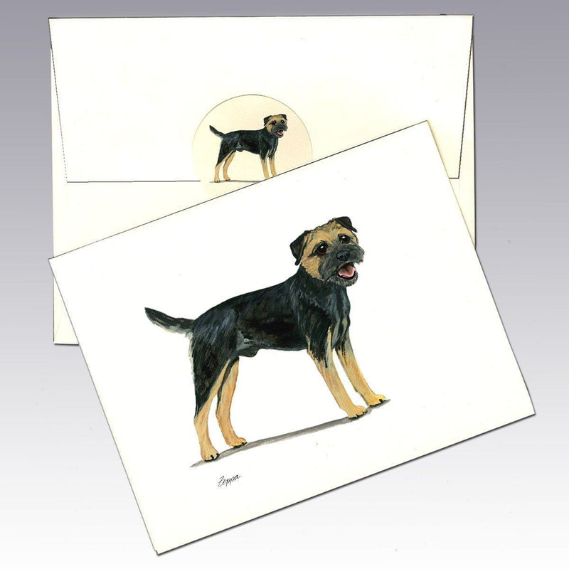 Border Terrier, Black and Tan Note Cards