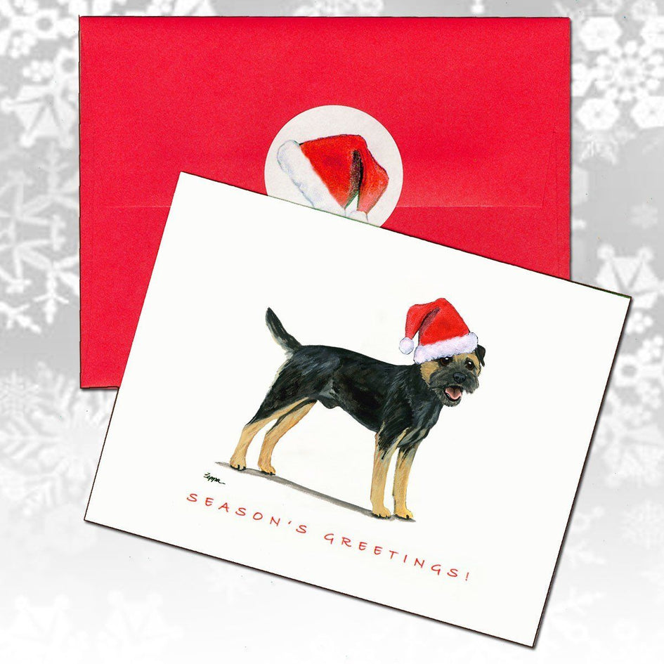 Border Terrier, Black and Tan Christmas Note Cards