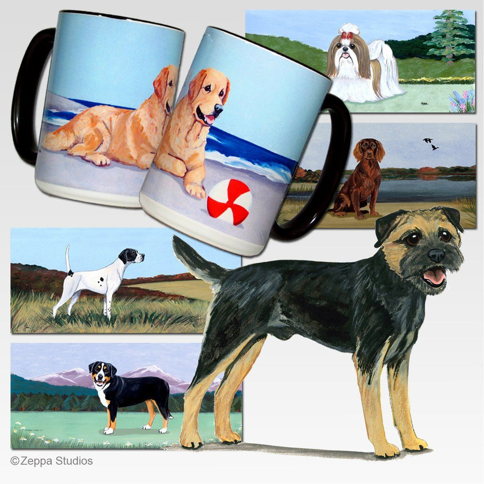 Border Terrier Scenic Mug