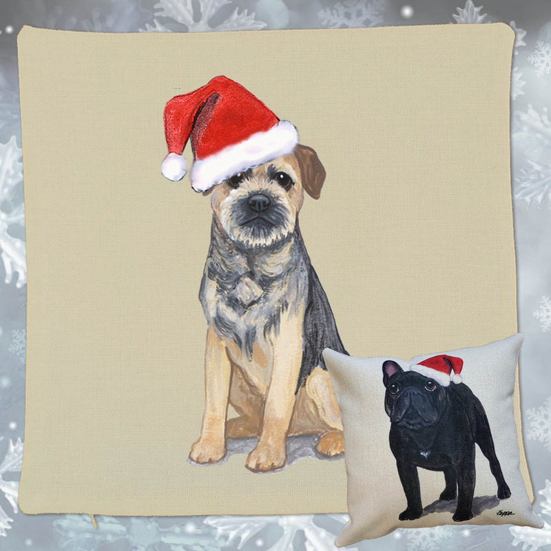 Border Terrier Santa Pillow Cover