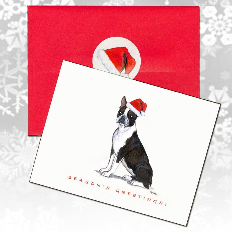 Boston Terrier Christmas Note Cards