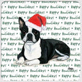 Boston Terrier, Lying Down "Happy Howlidays" Coaster