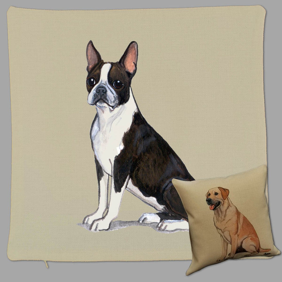 Boston Terrier Pillow Cover