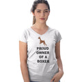 Boxer Proud Owner - Women's V-Neck T-Shirt