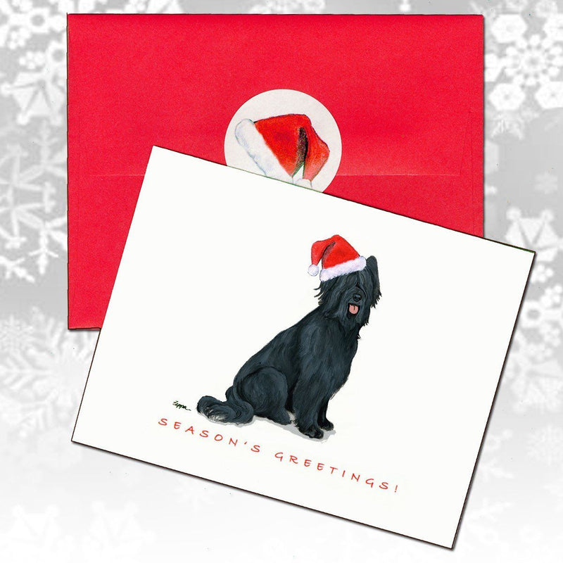 Briard, Black Christmas Note Cards