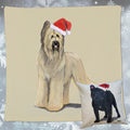 Briard Santa Pillow Cover