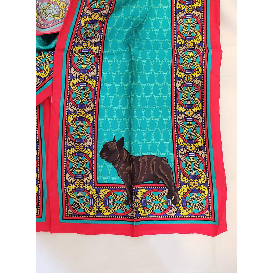 French Bulldog Oblong Silk Scarf