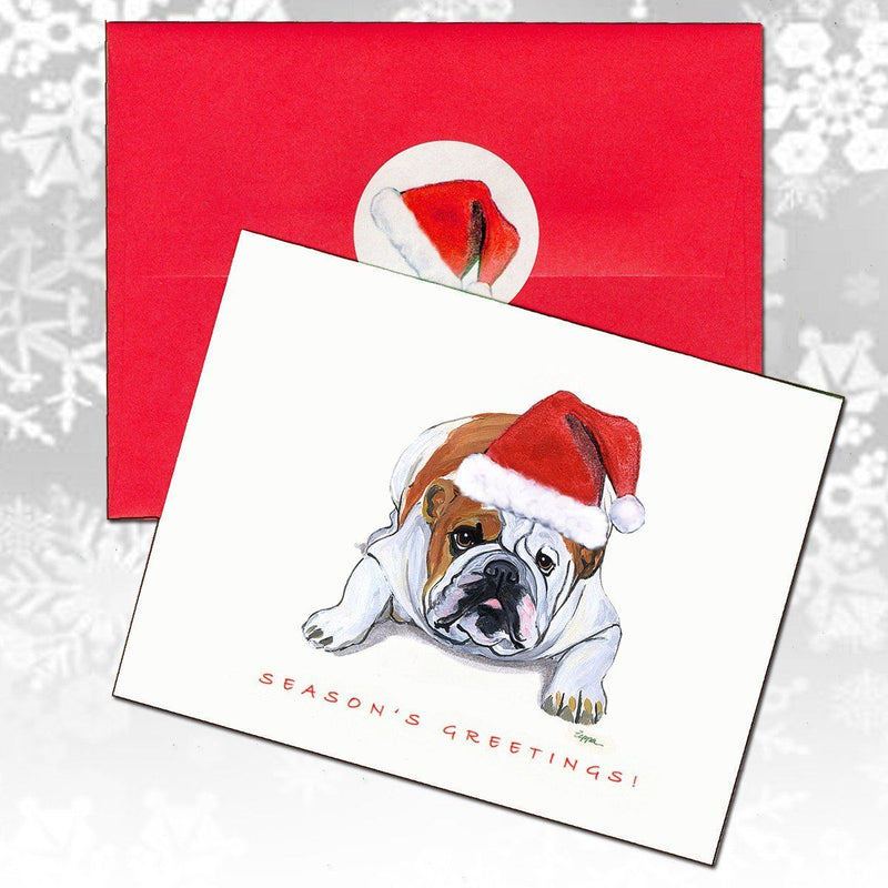 Bulldog Christmas Note Cards