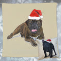 Bullmastiff Santa Pillow Cover
