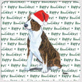 Bull Terrier, Brindle and White "Happy Howlidays" Coaster
