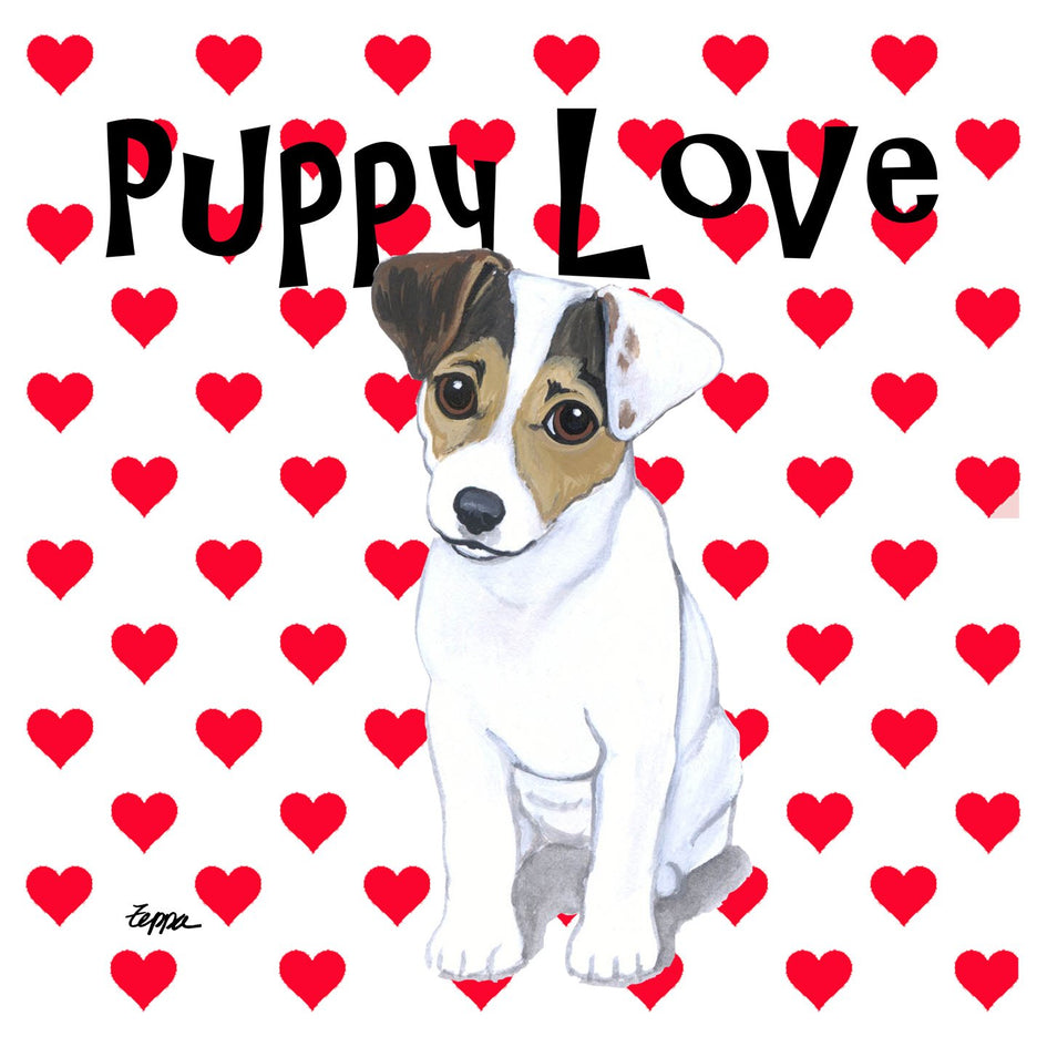 Jack Russell Puppy Love - Adult Unisex Hoodie Sweatshirt