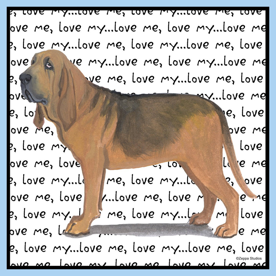 Bloodhound Love Text - Adult Unisex T-Shirt