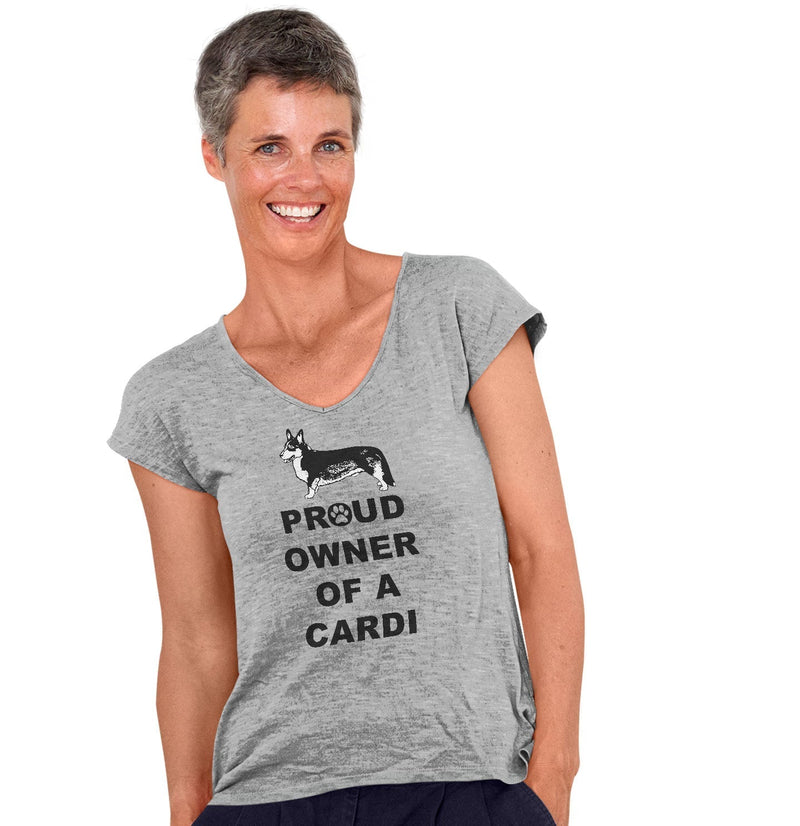Cardigan Welsh Corgi Proud Owner - Women's V-Neck T-Shirt