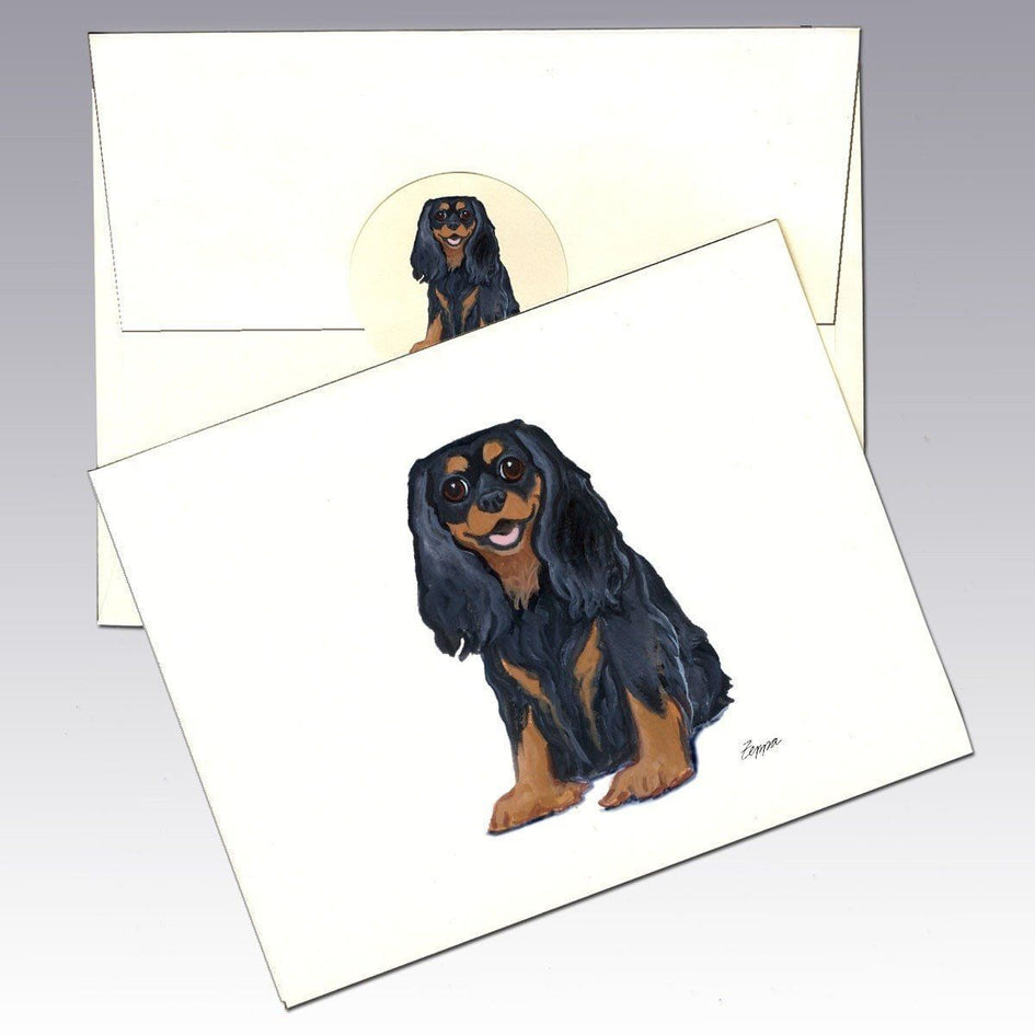 Cavalier King Charles Spaniel, Black and Tan Note Cards