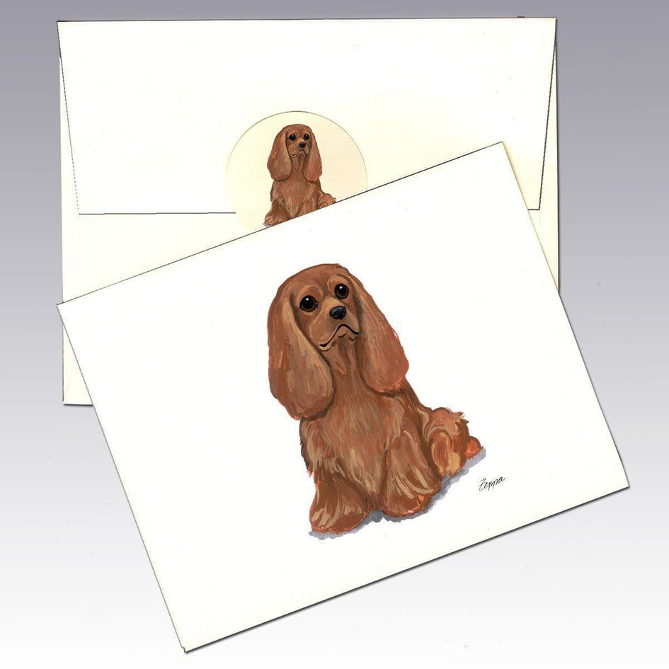 Cavalier King Charles Spaniel, Ruby Note Cards
