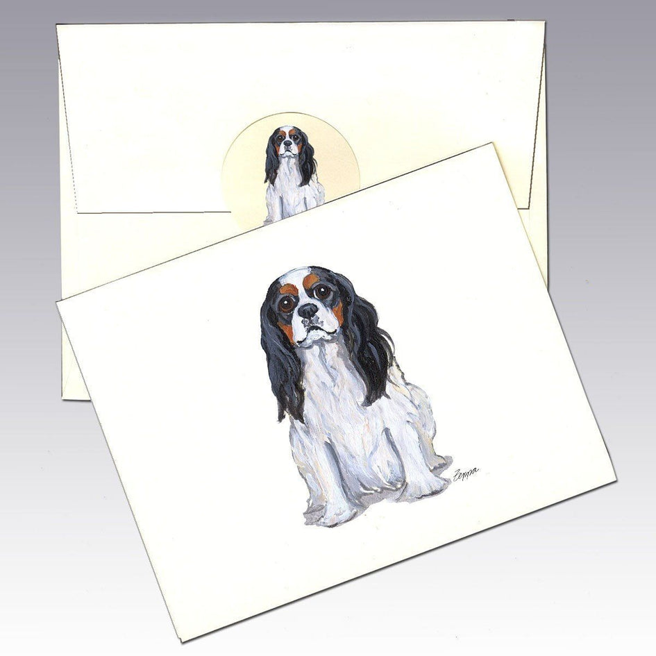 Cavalier King Charles Spaniel, Tri Color Note Cards
