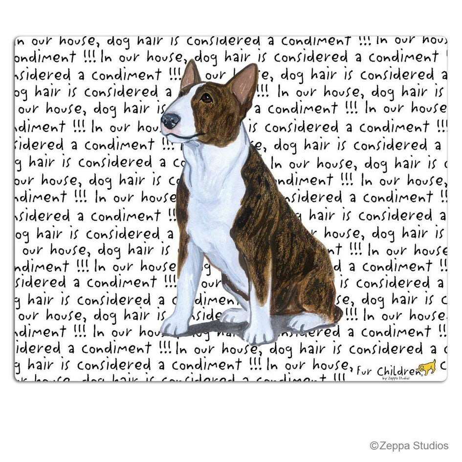 Bull Terrier, Brindle and White Cutting Board