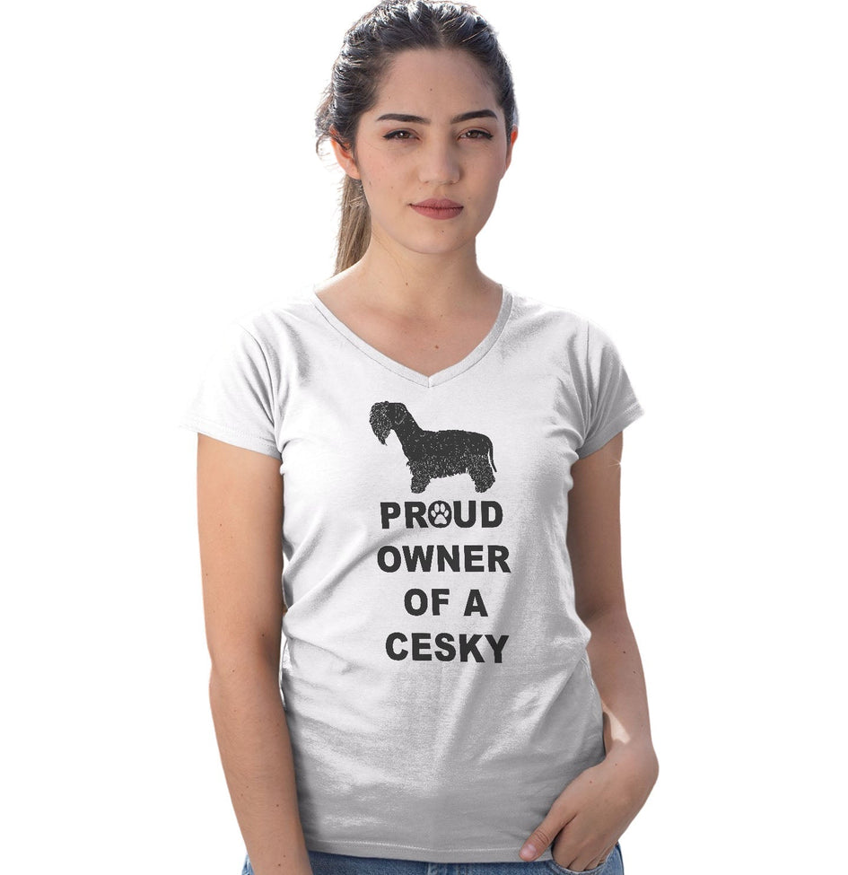 Cesky Terrier Proud Owner - Women's V-Neck T-Shirt