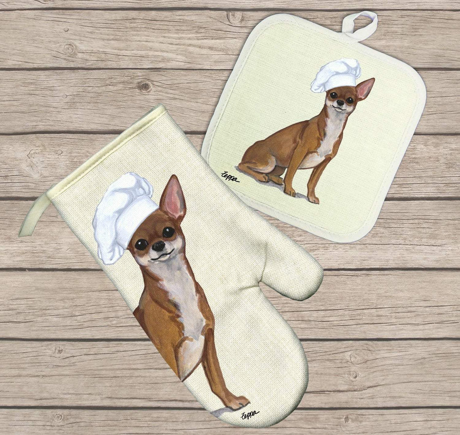 Chihuahua Oven Mitt and Pot Holder