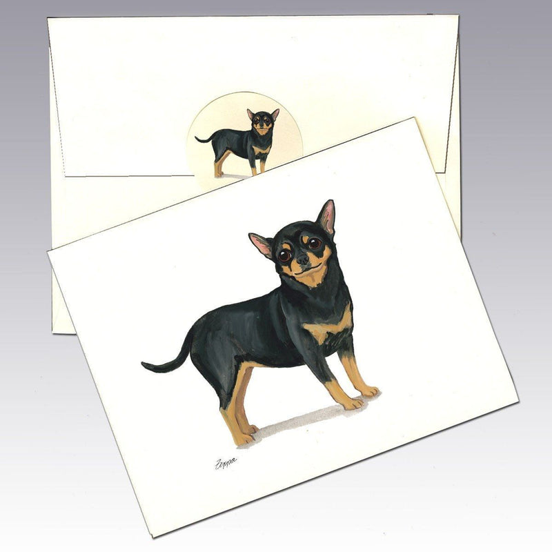 Chihuahua, Black and Tan Note Cards