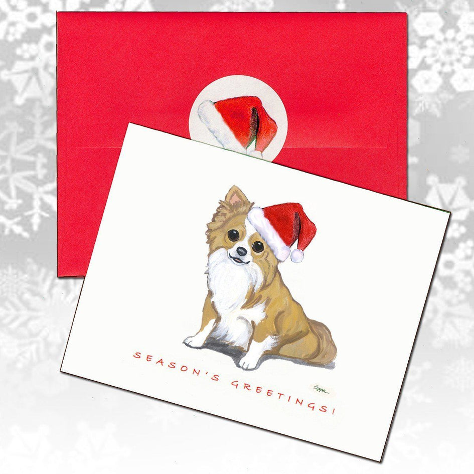 Chihuahua, Longhaired Christmas Note Cards