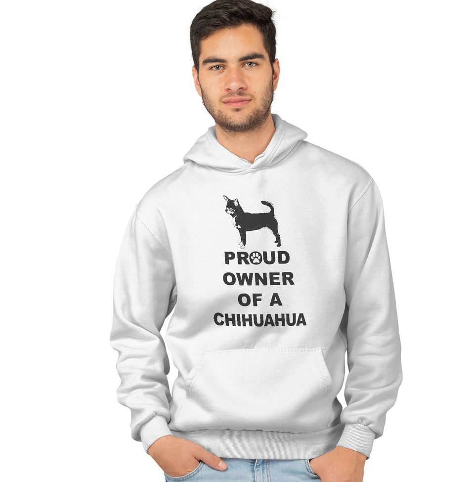 Black & White Chihuahua Proud Owner - Adult Unisex Hoodie Sweatshirt