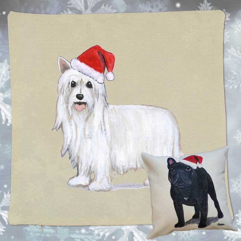 Chinese Crested Santa Pillow Cover