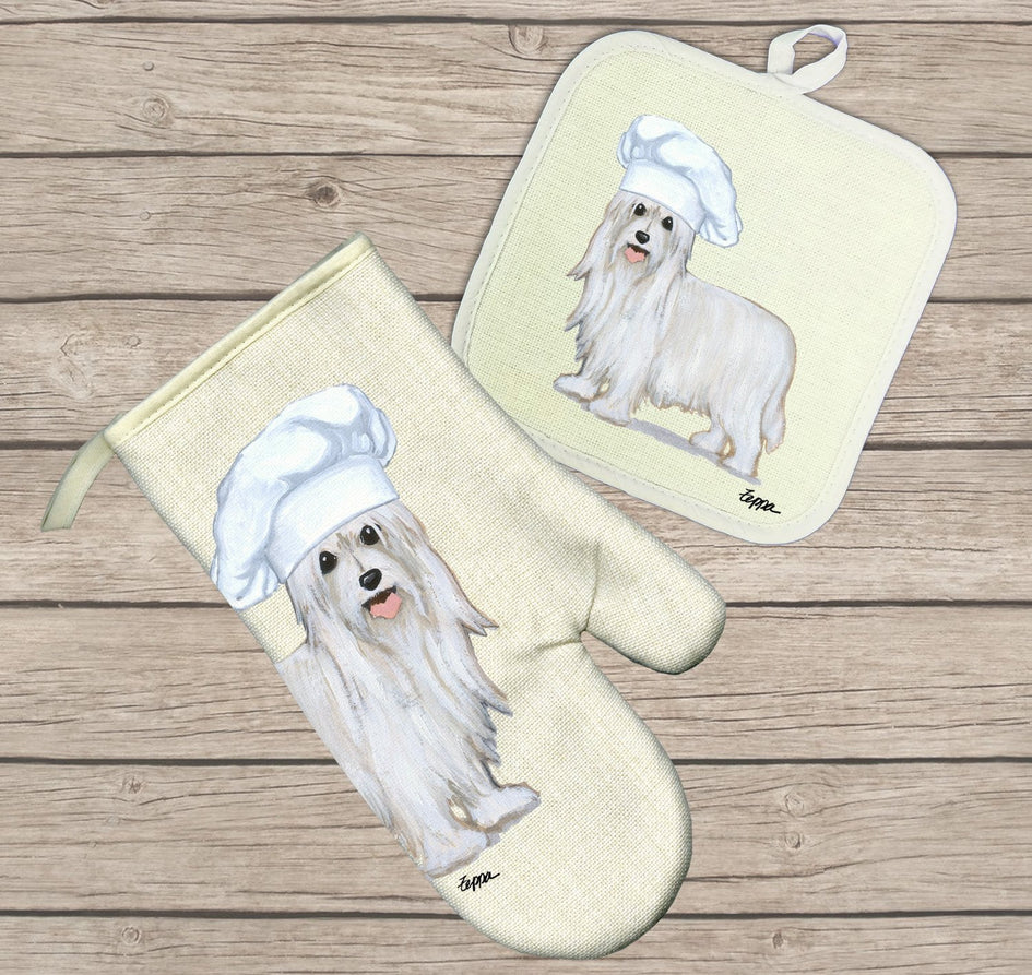 Chinese Crested Oven Mitt and Pot Holder