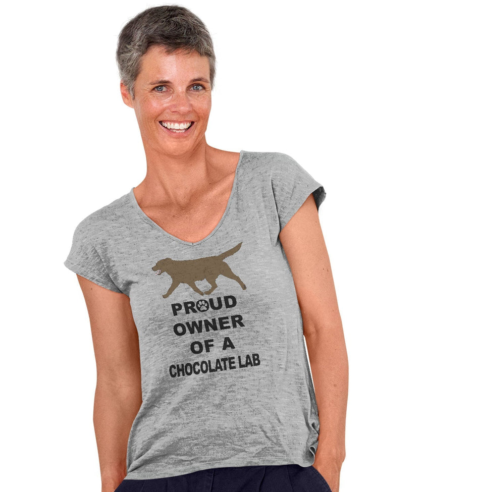 Chocolate Labrador Retriever Proud Owner - Women's V-Neck T-Shirt